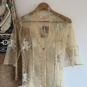 Catalyst vintage deadstock sheer whimsical duster / kimono