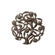 Handcrafted Haitian Folk Art, Boy Looking for Bird Nest, Eco-Friendly Garden Art