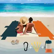 Beach Blanket Sand Proof, 78"x82“ Extra Large Sand Free Beach Mat for 4-6