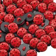 GSHLLO 50 PCS Plastic Ladybug Shank Buttons Tag Embellishments Ornaments Craft Buttons for Sewing
