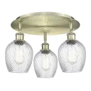 Innovations Lighting 516-3C-10-17 Salina Flush Salina 3 Light - Antique Brass /