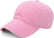 [Fordicher] Men Women Plain Cotton Vintage Washed Twill Low Profile Baseball Cap Adjustable Distressed Dad Hat