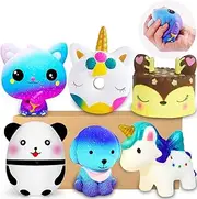 ZYZZYZY Squishies Toy Jumbo Slow Rising Squishy Animals Unicorn Horse,Deer Cake,Unicorn Donut,Panda,Dog,Cat Squishy Toys for Kids Party Favors, Stress Relief & Anxiety Relief Sensory Fidget Toys