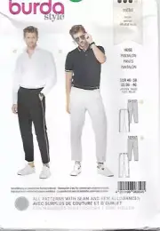 B151 BURDA 6350: MEN'S PANTS SIZE 36-46 chest SEWING PATTERN