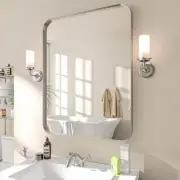 Toolkiss Vanity Mirrors 36"Hx28"W Rectangular Floating Aluminum Frame Silver