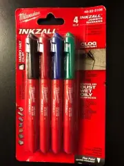 Milwaukee Inkzall Assorted Markers Permanent 4 pack