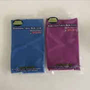 2 Stretchable Fabric Book/Textbook Cover Blue & Purple