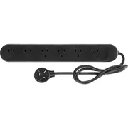 HPM R1056BL 2400W 10A 6 Outlet Powerboard with 0.9m Lead Black