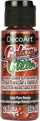 DecoArt Galaxy Glitter Acrylic Paint 2oz Solar Flare - Orange
