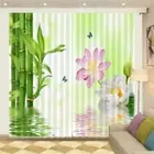 White Pink Beauty Lotus 3D Curtain Blockout Photo Printing Curtains Drape Fabric