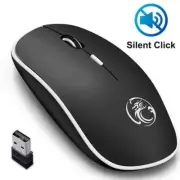 Imice Wireless Mouse Silent Computer Mouse 1600 Dpi Ergonomic Mouse Noiseless
