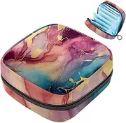 Period Bag,Sanitary Napkin Storage Bag,Abstract Colorful Background Marble,Tampon Holder for Purse
