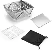 Barbecue Grill - Outdoor BBQ Smoker BBQ Board | Stainless Steel BBQ Rack | Multi-Use Portable Foldable Grill for Beach Heel Lift Boat Picnic Balcony Home Back