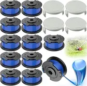 [SaiXuan] 12 x Grass Trimmer Spool + 4 x Caps for Ryobi One+ 18 V 24 V 40 V, Replacement Thread Spool AC14RL3A, Compatible with Ryobi Grass Trimmer, Diameter 1.65 mm Nylon, 3.35 m Length, Automatic Feed