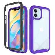 MCC Shockproof Bumper Case iPhone 12 mini Clear Back Cover Apple 2020 [Purple]