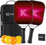 Sukeen Pickleball Paddles Set of 2, Fiberglass Surface Pickleball Set with Pickleball Rackets, Pickle Ball Paddle Set ​for Men Women