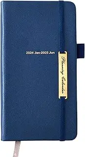 Weekly Planner, Monthly Planner, Business Daily Planner, Work Schedule Planner, A6 Pu Leather Work Planner for 2024-2025 Business Daily Planner with Elastic Strap for Workplace Organization
