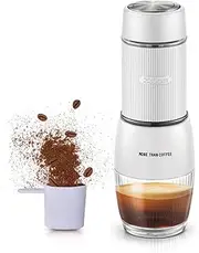 Living Today Classic Portable Espresso Maker,Compact Travel Coffee Maker Compatible with Capsules and Ground Coffee,Manual Espresso Machine,Handy Coffee Maker for Camping,Travel,Hiking,RV,Office,Home
