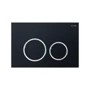 Zumi Round ABS Plastic Black & Chrome Flush Plate