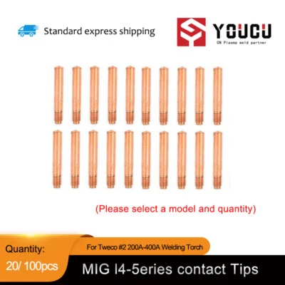 20 /100pcs For Tweco Lincoln 200-400 14-23 14-30 14-35 14-45 14-52 Contact Tip