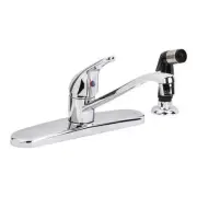 One Handle Kitchen Chrome Faucet Pulldown With Side Sprayer Swivel Spout