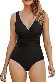 [Lilurrlax] Women's One Piece Swimsuit Sexy Multi Strap Cross Back Swimwear Tummy Control Bathing Suit