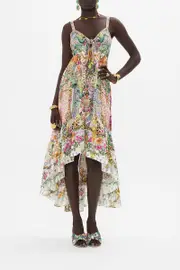 TIE FRONT HIGH LOW DRESS FLOWERS OF NEPTUNE