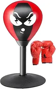 Desktop Punching Bag Toy for Stress Relief, Heavy-Duty Suction Cup Desk Ball with Gloves