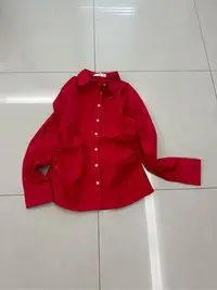 在飛比找Yahoo!奇摩拍賣優惠-黃色小鴨 MNG 紅色長袖襯衫 8號 彈性布 9.5成新