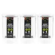 3x Lemon & Lime 1.15L Keep Fresh Storer Food Container Square Storage w/ Lid CLR