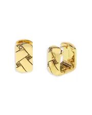 Kurt Geiger London Pave Quilted Huggie Hoop Earrings