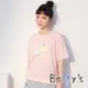 betty’s貝蒂思(01)寬版印花開岔T-shirt (粉色)