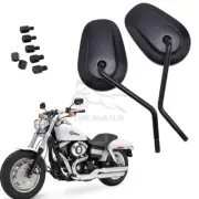 Black Motorcycle Rearview Side Mirrors For Honda Suzuki Yamaha Kawasaki Harely