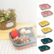 8Pcs Plastic Divided Plate with 4 Compartments Microwave and Dishwasher Safe