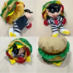 可收合成一顆漢堡的漢堡神偷娃娃 麥當勞布偶玩偶企業公仔四小福