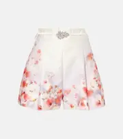 [Zimmermann] Zimmermann Crush Flat Front silk and cotton shorts AU 12 white