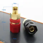 2pcs Gold Plated Copper Amplifier Speaker Terminal Binding Post DIY Red + Black