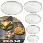 Silver Tableware Metal Dining Disc Shallow Tray Bone Spitting Dish Round Plate