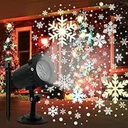 Christmas Outdoor Projector Lights,Yohencin Led White Snowflake Projector Light Waterproof Light Show Decoration Xmas Holiday Wedding Garden Patio Blizzard Projector Lamp (Snowflake)