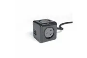 Allocacoc Powercube Extended Outlets with USB 1.5M - Black
