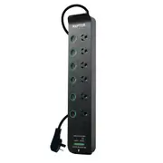 Jackson Raptor RAP6S 6 Outlet Surge Protected Board with 30W PD USB-C & 30W QC USB-A 6x Individually Switched Sockets [RAP6S]