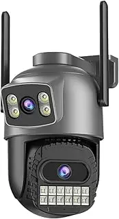 20MP Outdoor WiFi IP Camera with 10K HD, Triple Lens, 5G, 10X Digital Zoom, AI Human Detection & Tracking​(US Plug,1/4")