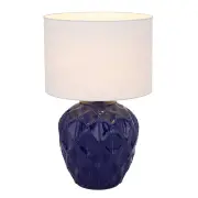 Diaz Ceramic Table Lamp, Blue, White