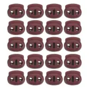 0.7x0.8" Cord Locks, 30 Pack Double Hole Spring End Toggle Stopper, Date Red
