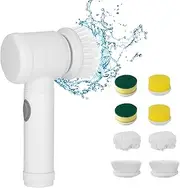Electric Spin Scrubber with 8 Replaceable Cleaning Brush Heads,Electric Cleaning Brush USB Rechargeable, Cordless 360 Rotation Bathroom Cleaner for Tile, Pans, Stoves, Tubs, Sinks, Dish