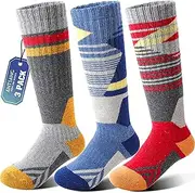 [ANTSANG] Kids Wool Hiking Socks Winter Warm Thick Thermal Crew Boot Heavy Cozy Gift Snowboarding Socks 6 Pairs