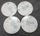 Corelle Winter Magic 10 3/4" Set of 4 Dinner Plate Christmas Blue Snowflakes NEW