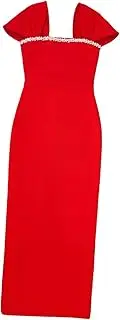[Hellery] Christmas Red Dress Decor Xmas Women Dresses for Role Playing Halloween Ladies
