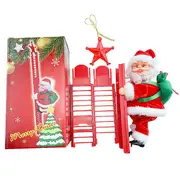 Christmas Ornament Decoration Electric Climbing Ladder Music Santa Claus For Home Christmas Tree Hanging Decor New Year Gift