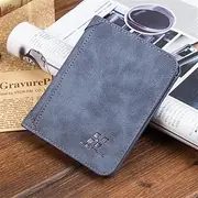 Men's Wallet Retro Wallet Thin Style Fashion Casual Frosted Leather Horizontal and Vertical Style,Blue